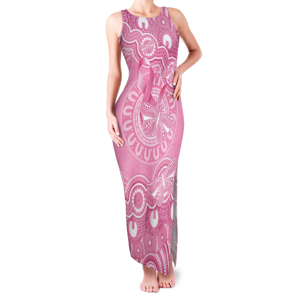 Australia Indigenous Family Matching Tank Maxi Dress and Hawaiian Shirt Pink Ribbon Breast Cancer Butterfly Aboriginal - Aussie Hoodie
