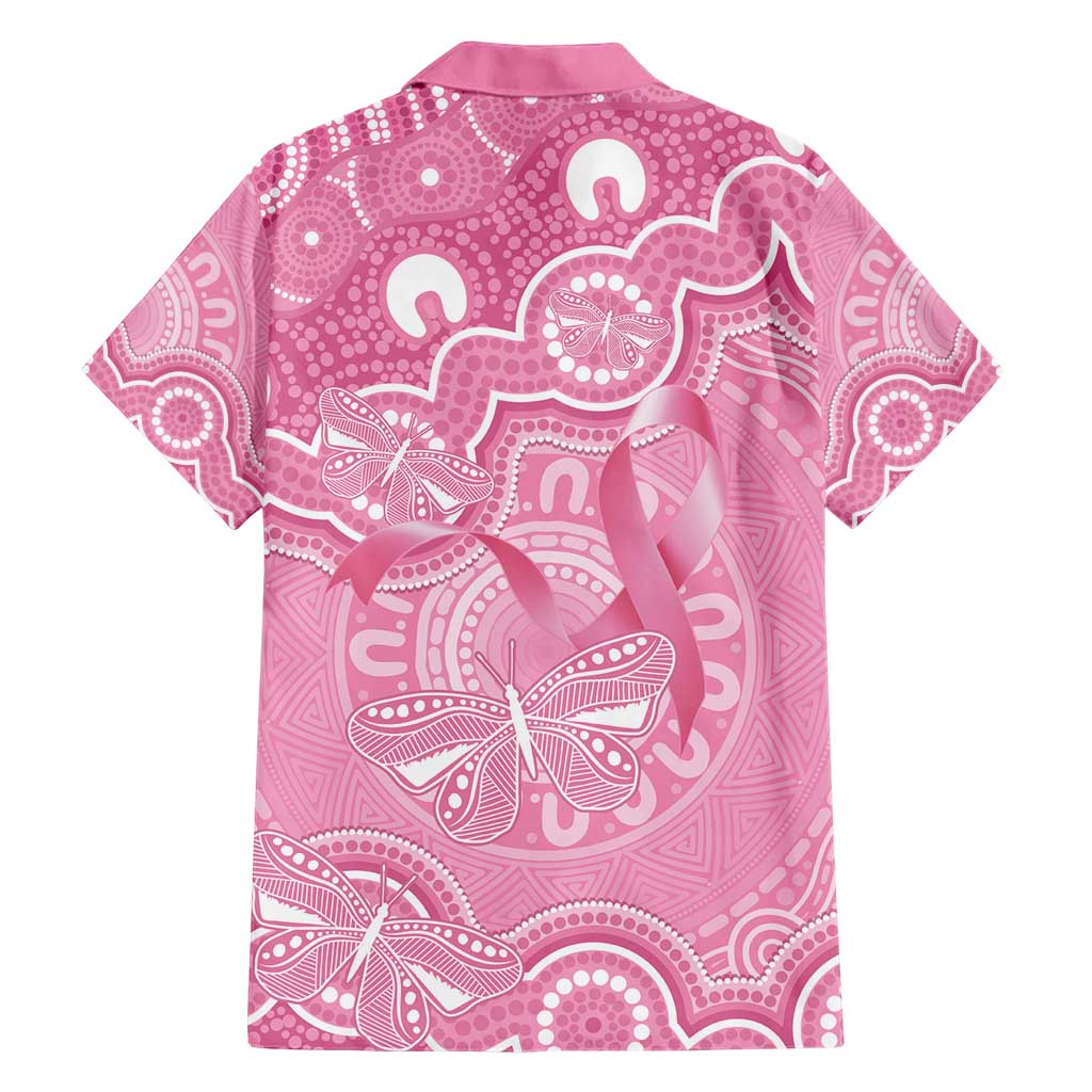 Australia Indigenous Hawaiian Shirt Pink Ribbon Breast Cancer Butterfly Aboriginal - Aussie Hoodie