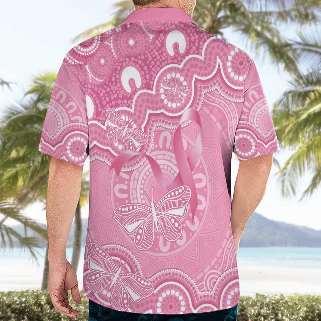 Australia Indigenous Hawaiian Shirt Pink Ribbon Breast Cancer Butterfly Aboriginal - Aussie Hoodie