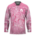 Australia Indigenous Hockey Jersey Pink Ribbon Breast Cancer Butterfly Aboriginal - Aussie Hoodie