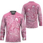 Australia Indigenous Hockey Jersey Pink Ribbon Breast Cancer Butterfly Aboriginal - Aussie Hoodie