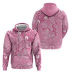 Australia Indigenous Hoodie Pink Ribbon Breast Cancer Butterfly Aboriginal - Aussie Hoodie
