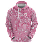 Australia Indigenous Hoodie Pink Ribbon Breast Cancer Butterfly Aboriginal - Aussie Hoodie