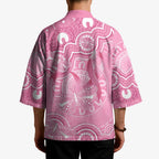Australia Indigenous Kimono Pink Ribbon Breast Cancer Butterfly Aboriginal - Aussie Hoodie