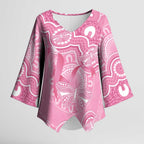 Australia Indigenous Kimono Sleeve Blouse Pink Ribbon Breast Cancer Butterfly Aboriginal - Aussie Hoodie