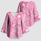 Australia Indigenous Kimono Sleeve Blouse Pink Ribbon Breast Cancer Butterfly Aboriginal - Aussie Hoodie