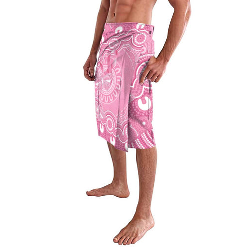 Australia Indigenous Lavalava Pink Ribbon Breast Cancer Butterfly Aboriginal - Aussie Hoodie