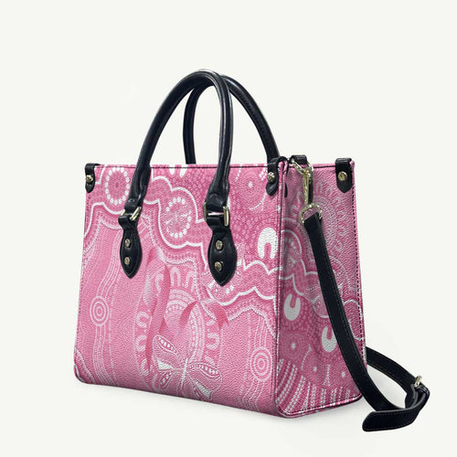Australia Indigenous Leather Bag Pink Ribbon Breast Cancer Butterfly Aboriginal - Aussie Hoodie