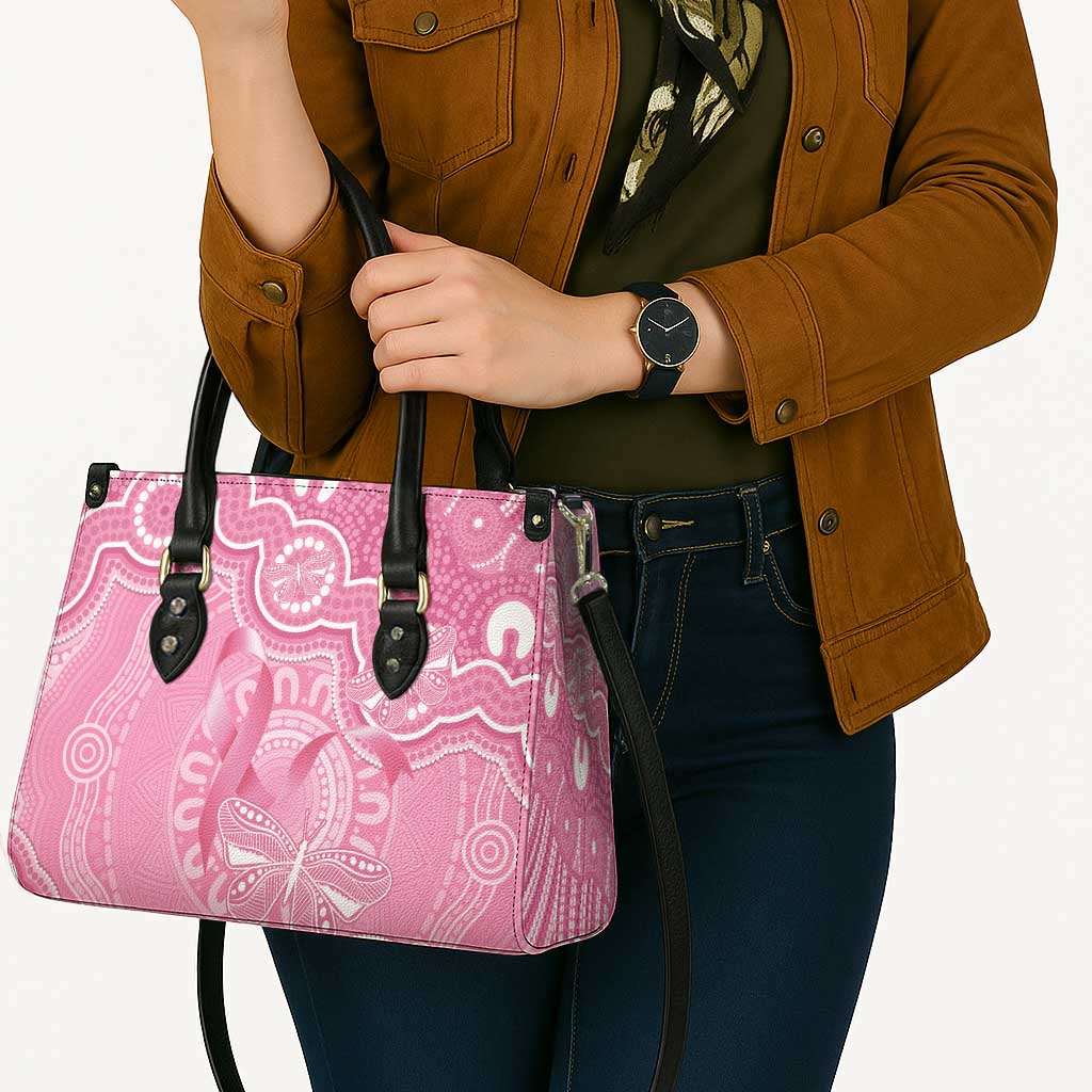 Australia Indigenous Leather Bag Pink Ribbon Breast Cancer Butterfly Aboriginal - Aussie Hoodie