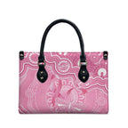 Australia Indigenous Leather Bag Pink Ribbon Breast Cancer Butterfly Aboriginal - Aussie Hoodie