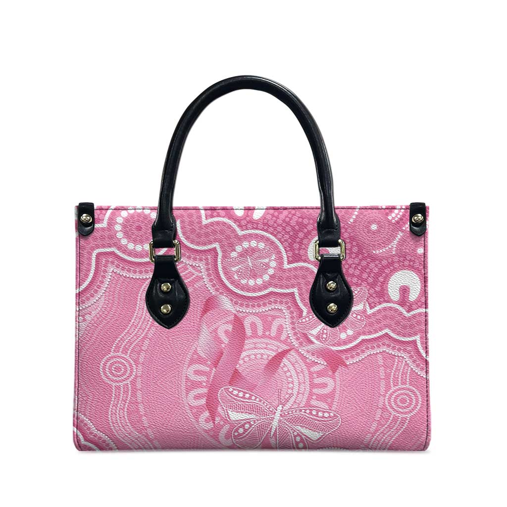Australia Indigenous Leather Bag Pink Ribbon Breast Cancer Butterfly Aboriginal - Aussie Hoodie