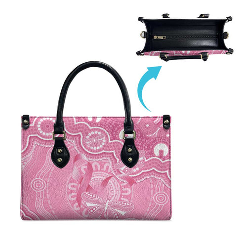 Australia Indigenous Leather Bag Pink Ribbon Breast Cancer Butterfly Aboriginal - Aussie Hoodie