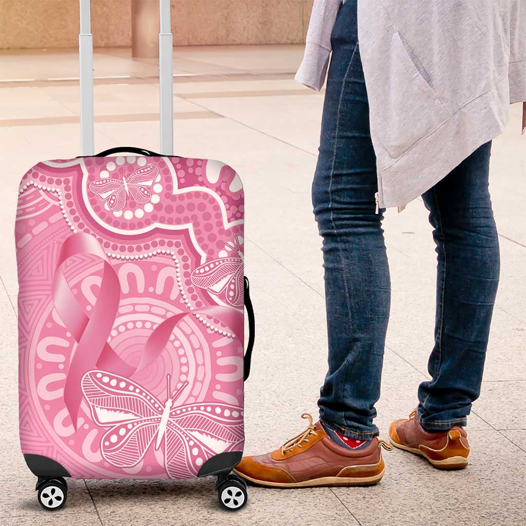 Australia Indigenous Luggage Cover Pink Ribbon Breast Cancer Butterfly Aboriginal - Aussie Hoodie