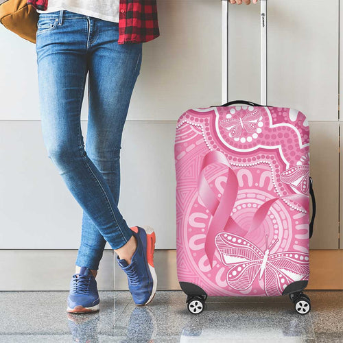 Australia Indigenous Luggage Cover Pink Ribbon Breast Cancer Butterfly Aboriginal - Aussie Hoodie