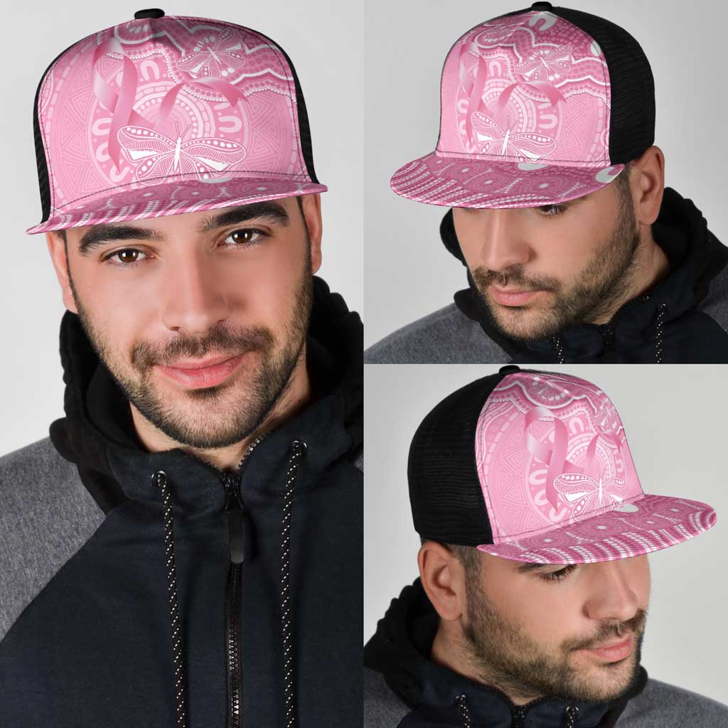 Australia Indigenous Mesh Trucker Cap Pink Ribbon Breast Cancer Butterfly Aboriginal - Aussie Hoodie