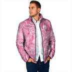 Australia Indigenous Padded Jacket Pink Ribbon Breast Cancer Butterfly Aboriginal - Aussie Hoodie