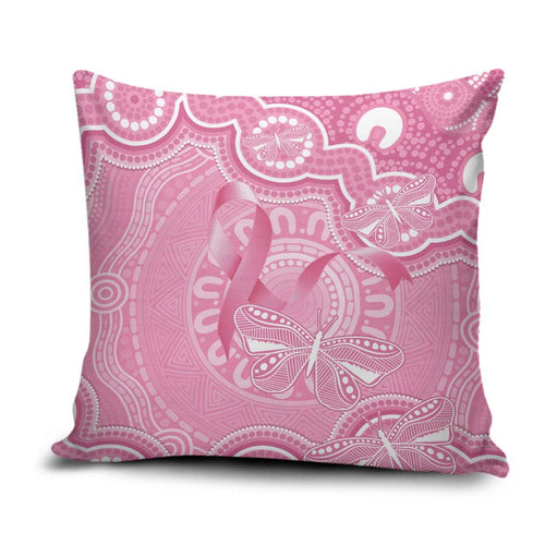 Australia Indigenous Pillow Cover Pink Ribbon Breast Cancer Butterfly Aboriginal - Aussie Hoodie