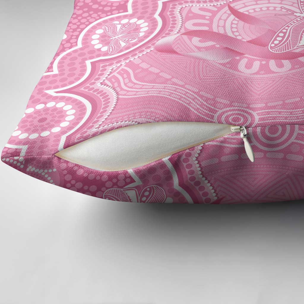 Australia Indigenous Pillow Cover Pink Ribbon Breast Cancer Butterfly Aboriginal - Aussie Hoodie