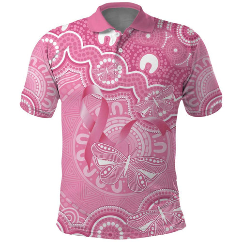 Australia Indigenous Polo Shirt Pink Ribbon Breast Cancer Butterfly Aboriginal - Aussie Hoodie