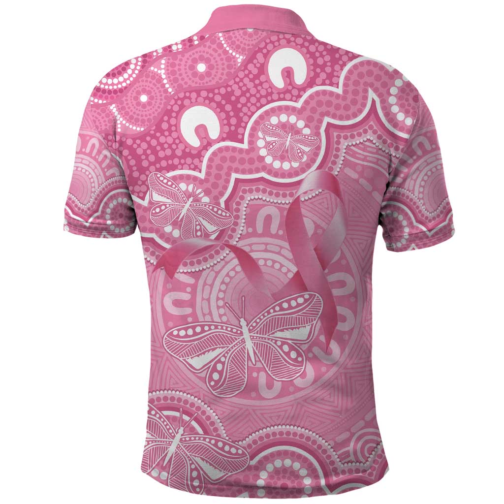 Australia Indigenous Polo Shirt Pink Ribbon Breast Cancer Butterfly Aboriginal - Aussie Hoodie