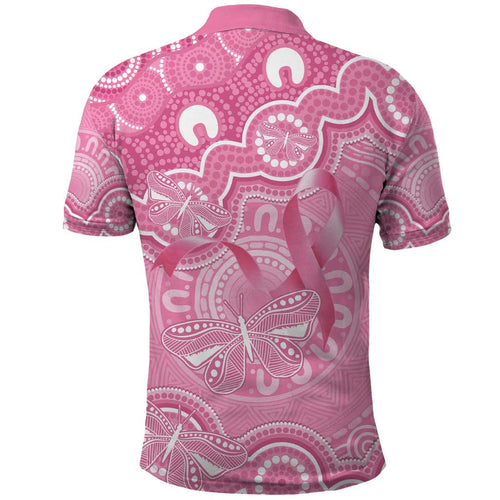 Australia Indigenous Polo Shirt Pink Ribbon Breast Cancer Butterfly Aboriginal - Aussie Hoodie
