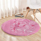 Australia Indigenous Round Carpet Pink Ribbon Breast Cancer Butterfly Aboriginal - Aussie Hoodie