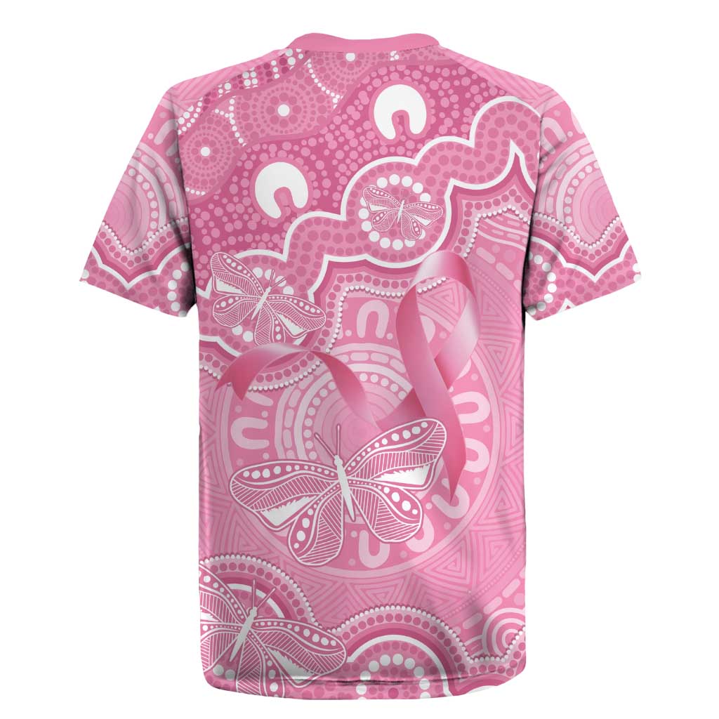 Australia Indigenous Rugby Jersey Pink Ribbon Breast Cancer Butterfly Aboriginal - Aussie Hoodie