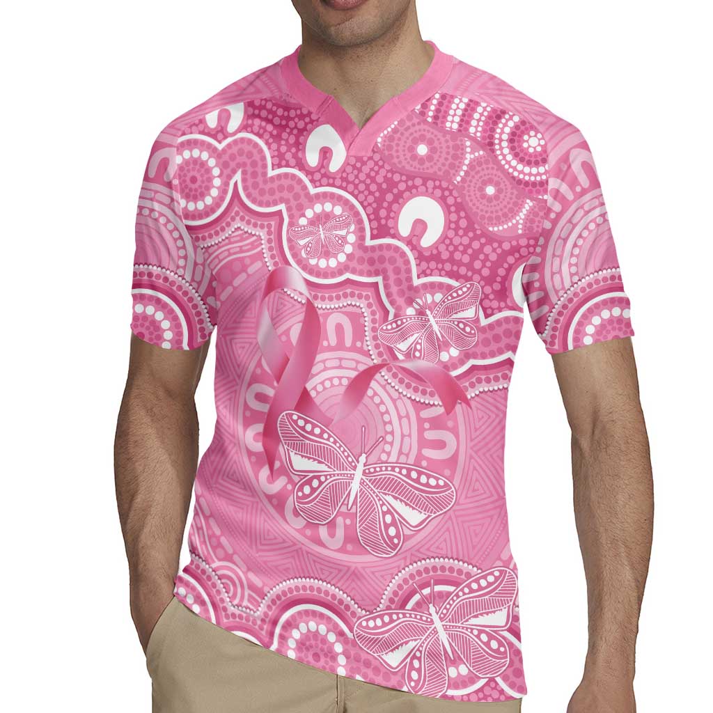 Australia Indigenous Rugby Jersey Pink Ribbon Breast Cancer Butterfly Aboriginal - Aussie Hoodie