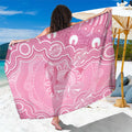 Australia Indigenous Sarong Pink Ribbon Breast Cancer Butterfly Aboriginal - Aussie Hoodie