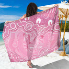 Australia Indigenous Sarong Pink Ribbon Breast Cancer Butterfly Aboriginal - Aussie Hoodie