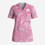 Australia Indigenous Scrub Top Pink Ribbon Breast Cancer Butterfly Aboriginal - Aussie Hoodie