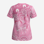 Australia Indigenous Scrub Top Pink Ribbon Breast Cancer Butterfly Aboriginal - Aussie Hoodie