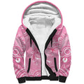 Australia Indigenous Sherpa Hoodie Pink Ribbon Breast Cancer Butterfly Aboriginal - Aussie Hoodie