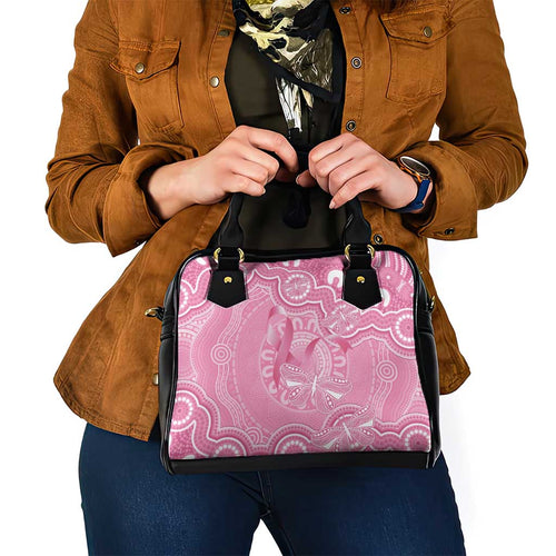 Australia Indigenous Shoulder Handbag Pink Ribbon Breast Cancer Butterfly Aboriginal - Aussie Hoodie