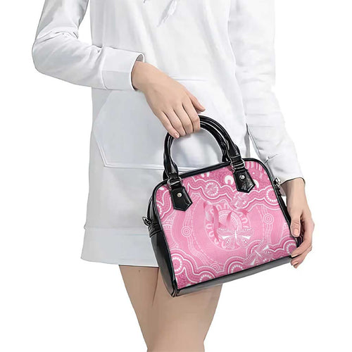 Australia Indigenous Shoulder Handbag Pink Ribbon Breast Cancer Butterfly Aboriginal - Aussie Hoodie