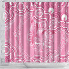 Australia Indigenous Shower Curtain Pink Ribbon Breast Cancer Butterfly Aboriginal - Aussie Hoodie