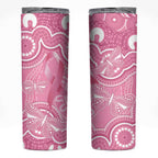 Australia Indigenous Skinny Tumbler Pink Ribbon Breast Cancer Butterfly Aboriginal - Aussie Hoodie
