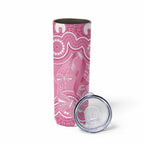 Australia Indigenous Skinny Tumbler Pink Ribbon Breast Cancer Butterfly Aboriginal - Aussie Hoodie