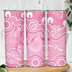 Australia Indigenous Skinny Tumbler Pink Ribbon Breast Cancer Butterfly Aboriginal - Aussie Hoodie