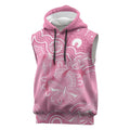 Australia Indigenous Sleeveless Hoodie Pink Ribbon Breast Cancer Butterfly Aboriginal - Aussie Hoodie