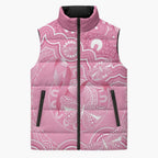 Australia Indigenous Sleeveless Puffer Jacket Pink Ribbon Breast Cancer Butterfly Aboriginal - Aussie Hoodie