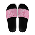 Australia Indigenous Slide Sandals Pink Ribbon Breast Cancer Butterfly Aboriginal - Aussie Hoodie
