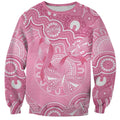 Australia Indigenous Sweatshirt Pink Ribbon Breast Cancer Butterfly Aboriginal - Aussie Hoodie