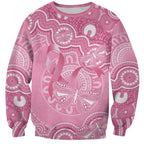 Australia Indigenous Sweatshirt Pink Ribbon Breast Cancer Butterfly Aboriginal - Aussie Hoodie