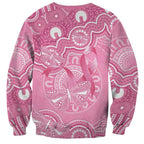 Australia Indigenous Sweatshirt Pink Ribbon Breast Cancer Butterfly Aboriginal - Aussie Hoodie