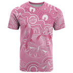 Australia Indigenous T Shirt Pink Ribbon Breast Cancer Butterfly Aboriginal - Aussie Hoodie