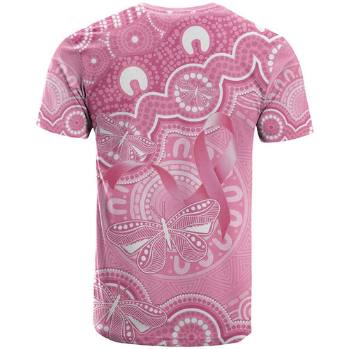 Australia Indigenous T Shirt Pink Ribbon Breast Cancer Butterfly Aboriginal - Aussie Hoodie