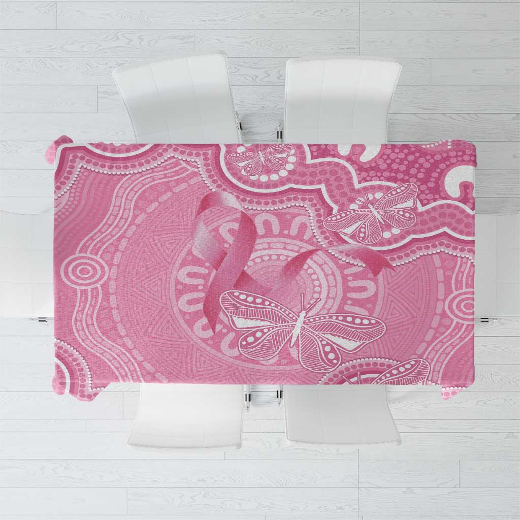 Australia Indigenous Tablecloth Pink Ribbon Breast Cancer Butterfly Aboriginal - Aussie Hoodie