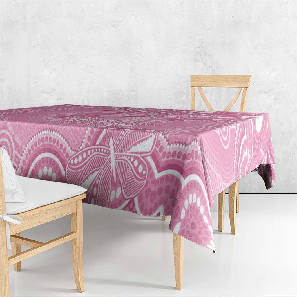 Australia Indigenous Tablecloth Pink Ribbon Breast Cancer Butterfly Aboriginal - Aussie Hoodie