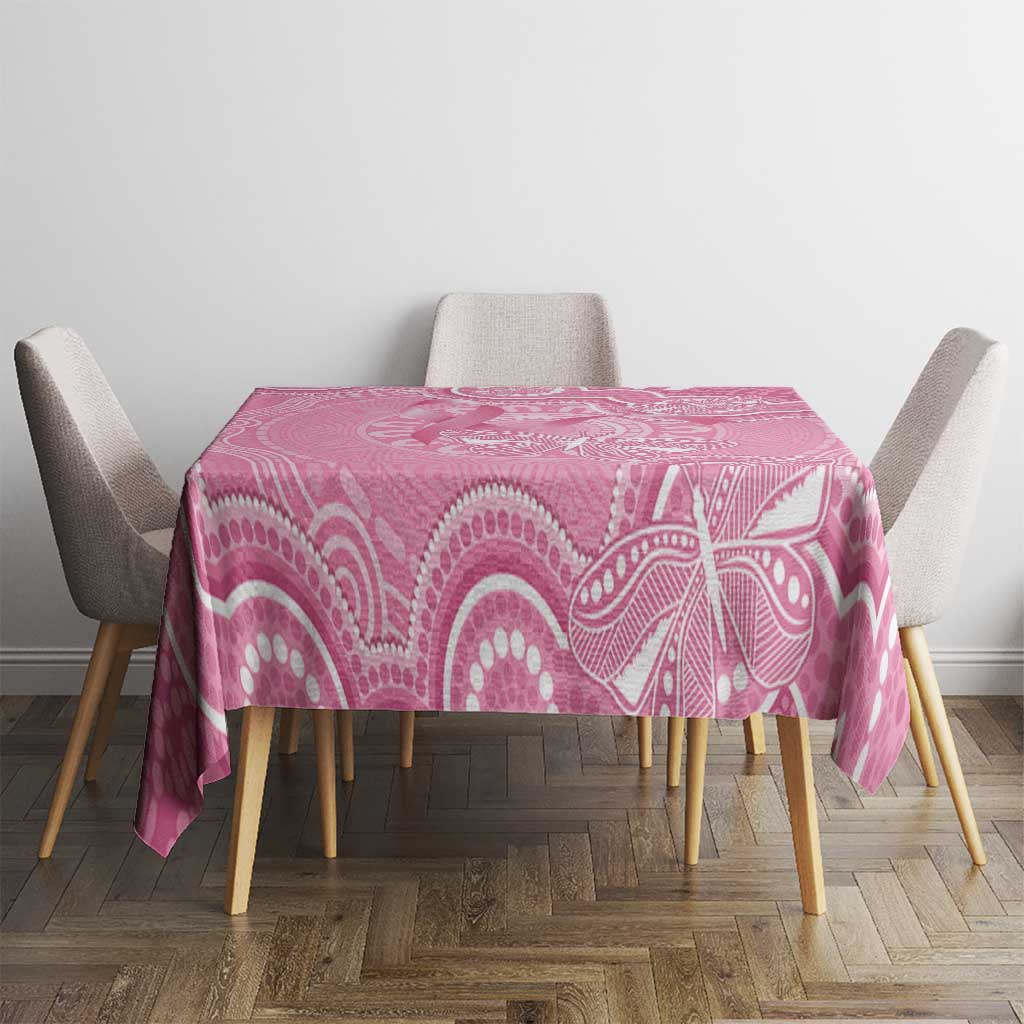 Australia Indigenous Tablecloth Pink Ribbon Breast Cancer Butterfly Aboriginal - Aussie Hoodie